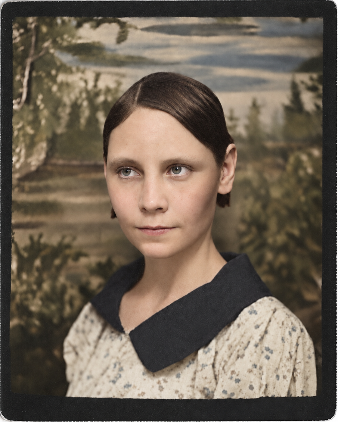 Tennie Lee Smith Anderson in a restored and colorized family portrait
